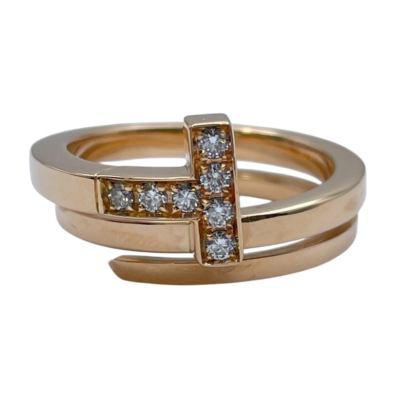 ティファニー TIFFANY＆CO Tスクエアラップリング ピンクゴールド Au750 ダイヤモンド ジュエリー