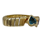 ブルガリ BVLGARI トゥボガスリング ゴールド 750 ブルートパーズ ジュエリー