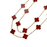 ヴァンクリーフ＆アーペル Van Cleef & Arpels ヴィンテージアルハンブラロングネックレス ピンクゴールド Au750 カーネリアン ジュエリー