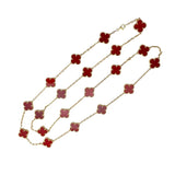 ヴァンクリーフ＆アーペル Van Cleef & Arpels ヴィンテージアルハンブラロングネックレス ピンクゴールド Au750 カーネリアン ジュエリー