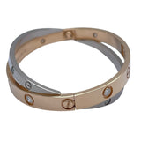 カルティエ Cartier ビーラブブレス ピンクゴールドxホワイトゴールド Au750 ジュエリー