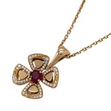ブルガリ BVLGARI フィオレヴァー ネックレス K18PG ダイヤモンド ルビー ジュエリー