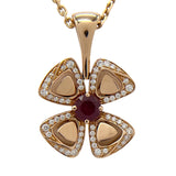 ブルガリ BVLGARI フィオレヴァー ネックレス K18PG ダイヤモンド ルビー ジュエリー