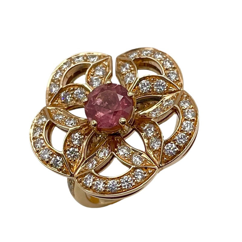 ブルガリ BVLGARI ディーヴァードリームリング 11.5号 K18PG ダイヤモンド トルマリン ジュエリー