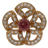 ブルガリ BVLGARI ディーヴァードリームリング 11.5号 K18PG ダイヤモンド トルマリン ジュエリー