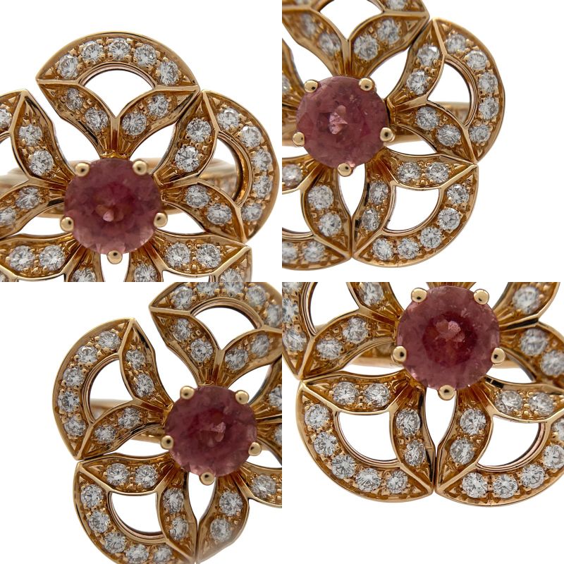 ブルガリ BVLGARI ディーヴァードリームリング 11.5号 K18PG ダイヤモンド トルマリン ジュエリー