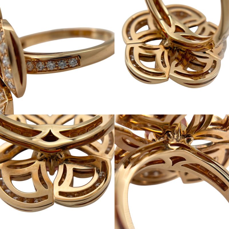 ブルガリ BVLGARI ディーヴァードリームリング 11.5号 K18PG ダイヤモンド トルマリン ジュエリー