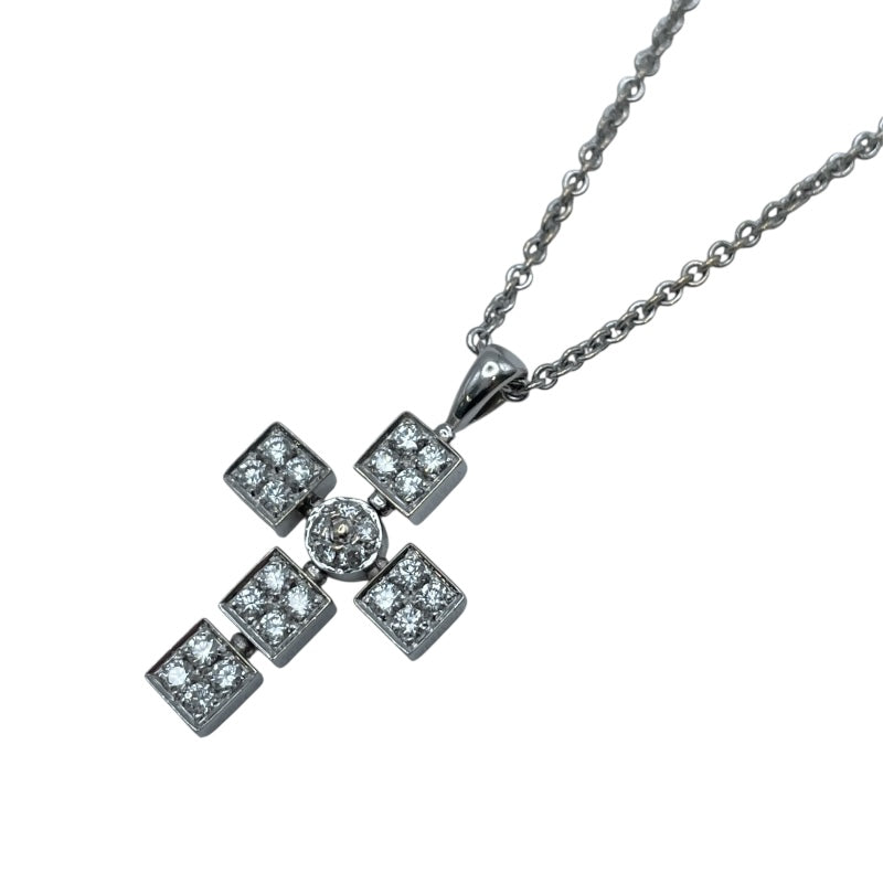 ブルガリ BVLGARI ルチアラテンクロスネックレス ホワイトゴールド 750 ダイヤモンド ジュエリー
