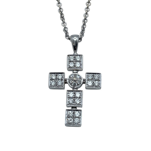 ブルガリ BVLGARI ルチアラテンクロスネックレス ホワイトゴールド 750 ダイヤモンド ジュエリー
