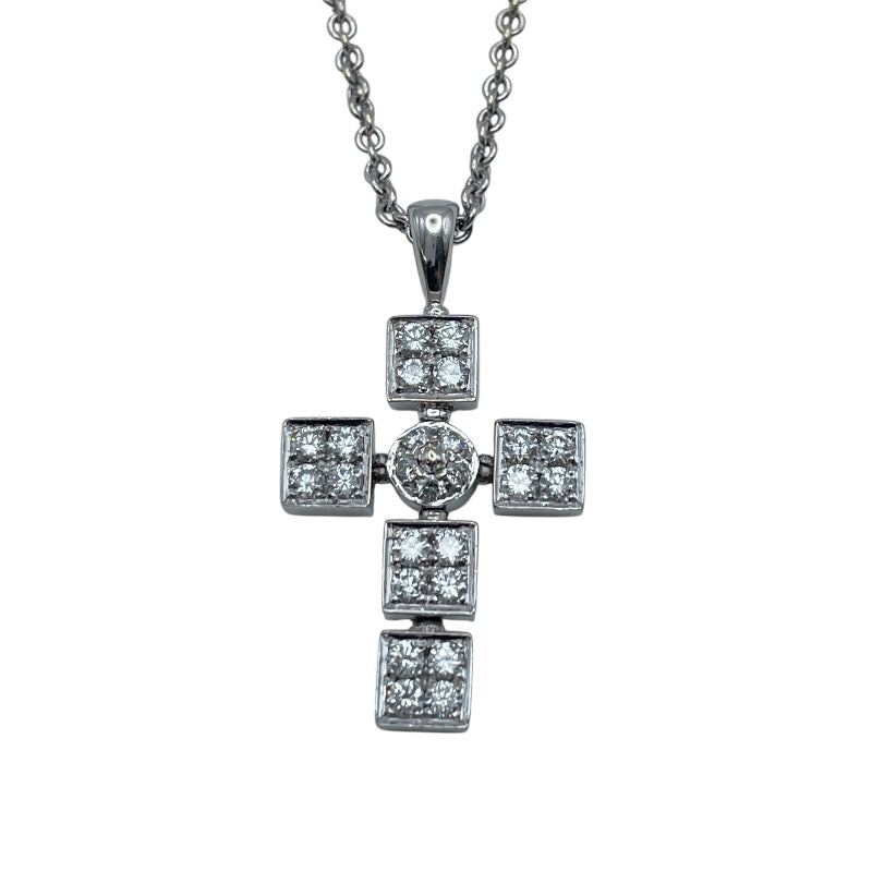 ブルガリ BVLGARI ルチアラテンクロスネックレス ホワイトゴールド 750 ダイヤモンド ジュエリー