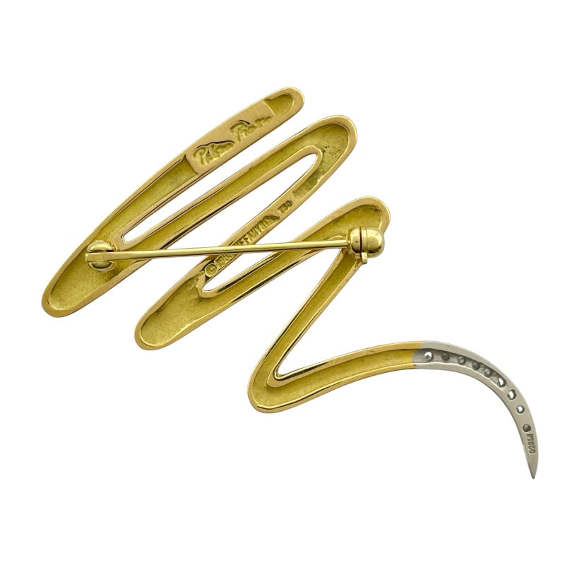 TIFFANY&Co. ティファニー スクリブル ブローチ jx1e ティファニー TIFFANY＆CO スクリブルブローチ ゴールドxプラチナ 750