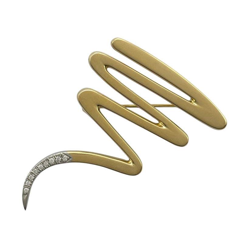 TIFFANY&Co. ティファニー キャンディスプーン ゴールド ティファニー TIFFANY＆CO スクリブルブローチ ゴールドxプラチナ 750