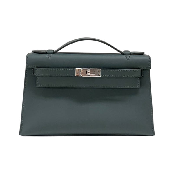 エルメス HERMES ポシェットケリー K刻 ヴェールマングローブ シルバー