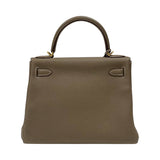 エルメス HERMES ケリー28 内縫い D刻 エトゥープ ゴールド金具 トゴ レディース ハンドバッグ ショルダーバッグ