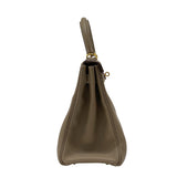 エルメス HERMES ケリー28 内縫い D刻 エトゥープ ゴールド金具 トゴ レディース ハンドバッグ ショルダーバッグ