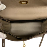 エルメス HERMES ケリー28 内縫い D刻 エトゥープ ゴールド金具 トゴ レディース ハンドバッグ ショルダーバッグ