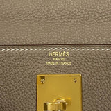 エルメス HERMES ケリー28 内縫い D刻 エトゥープ ゴールド金具 トゴ レディース ハンドバッグ ショルダーバッグ