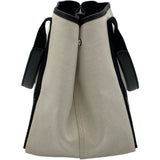 バレンシアガ BALENCIAGA ネイビーカバスS 339933 ホワイト・ブラック キャンバス・レザー レディース ハンドバッグ