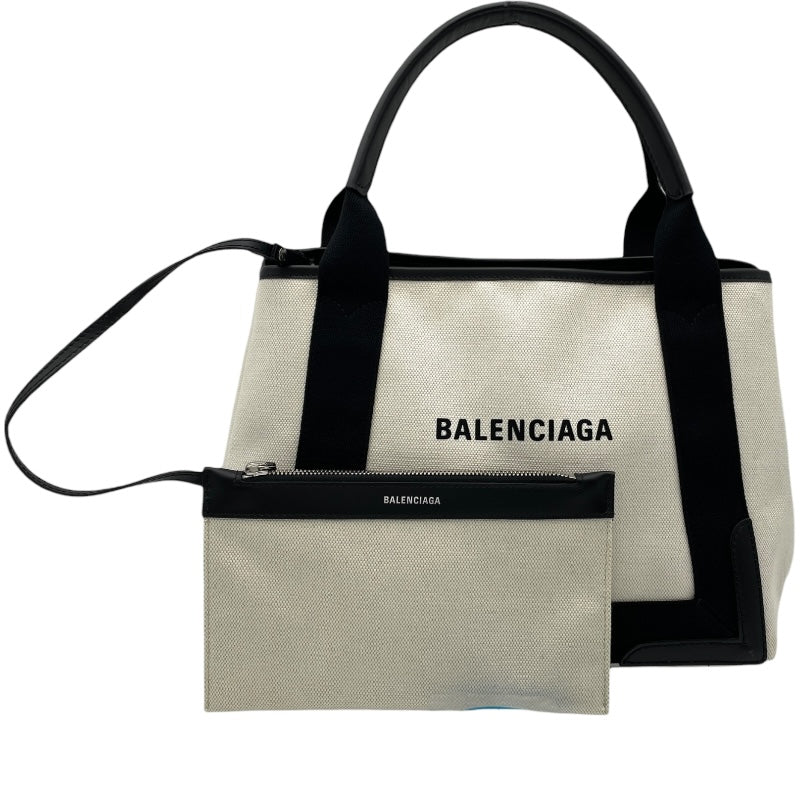 バレンシアガ BALENCIAGA ネイビーカバスS 339933 ホワイト・ブラック