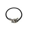 エルメス HERMES グレナンH ブレスレット T3 ブラック×SV金具 レザー ジュエリー