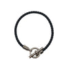 エルメス HERMES グレナンH ブレスレット T3 ブラック×SV金具 レザー ジュエリー