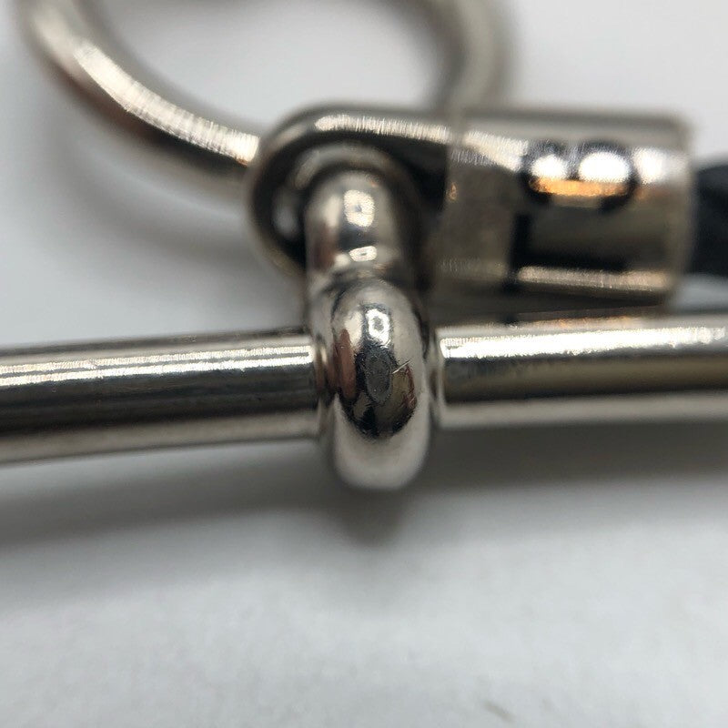 エルメス HERMES グレナンH ブレスレット T3 ブラック×SV金具 レザー