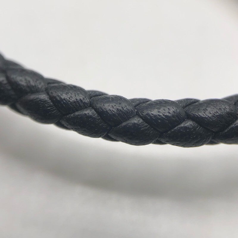 エルメス HERMES グレナンH ブレスレット T3 ブラック×SV金具 レザー