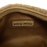 ミュウミュウ miu miu ワンダー シアリング ホーボーバッグ 5BC125 キャメル シープ レディース ハンドバッグ ショルダーバッグ