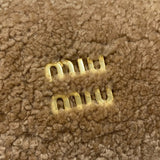 ミュウミュウ miu miu ワンダー シアリング ホーボーバッグ 5BC125 キャメル シープ レディース ハンドバッグ ショルダーバッグ