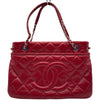 シャネル CHANEL マトラッセ チェーントートバッグ A48374 17番台 レッド キャビアスキン レディース ショルダーバッグ