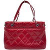 シャネル CHANEL マトラッセ チェーントートバッグ A48374 17番台 レッド キャビアスキン レディース ショルダーバッグ