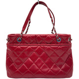 シャネル CHANEL マトラッセ チェーントートバッグ A48374 17番台 レッド キャビアスキン レディース ショルダーバッグ