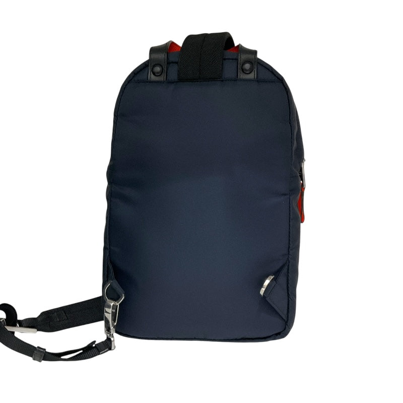 プラダ PRADA ﾅｲﾛﾝ ｽﾘﾝｸﾞﾊﾞｯｸﾞ 2VZ023 ネイビー/オレンジ ナイロン