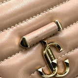 ジミーチュウ JIMMY CHOO チェーンウォレット ベージュ レザー レディース ショルダーバッグ
