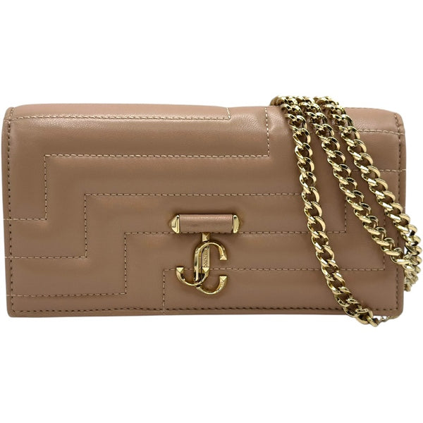 ジミーチュウ JIMMY CHOO チェーンウォレット ベージュ レザー