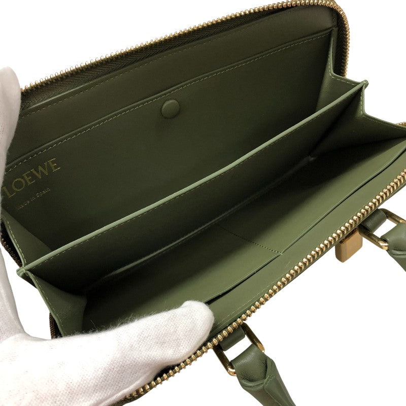 ロエベ LOEWE アマソナポーチ C039U10X01 カーキ ゴールド金具 カーフ