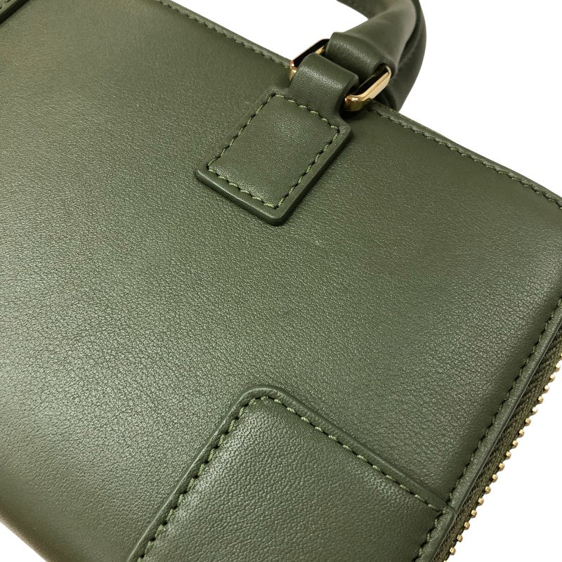 ロエベ LOEWE アマソナポーチ C039U10X01 カーキ ゴールド金具 カーフ
