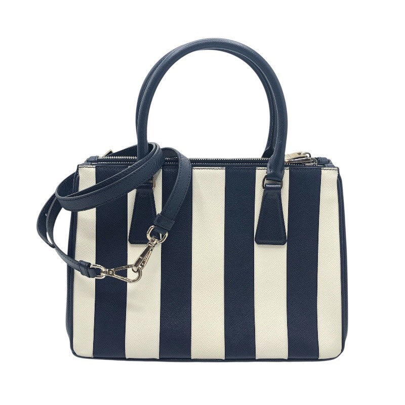 プラダ PRADA ガレリア ミディアム 1BA863 ネイビー/ホワイト