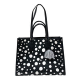 ルイ・ヴィトン LOUIS VUITTON オンザゴーMM 草間彌生 M46389 ブラック×ホワイト モノグラム・アンプラント レディース トートバッグ ショルダーバッグ