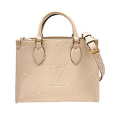 ルイ・ヴィトン LOUIS VUITTON オンザゴーPM M46569 クレーム モノグラム・アンプラント ハンドバッグ レディース ショルダーバッグ