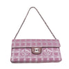シャネル CHANEL ニュートラベルラインチェーンショルダーバッグ A15316 ピンク　シルバー金具 ナイロンジャガード レディース ショルダーバッグ