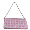 シャネル CHANEL ニュートラベルラインチェーンショルダーバッグ A15316 ピンク　シルバー金具 ナイロンジャガード レディース ショルダーバッグ