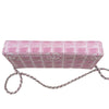 シャネル CHANEL ニュートラベルラインチェーンショルダーバッグ A15316 ピンク　シルバー金具 ナイロンジャガード レディース ショルダーバッグ
