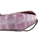 シャネル CHANEL ニュートラベルラインチェーンショルダーバッグ A15316 ピンク　シルバー金具 ナイロンジャガード レディース ショルダーバッグ