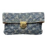 ルイ・ヴィトン LOUIS VUITTON ポシェットプラット M95007 ブルー/イエロー モノグラムデニム/レザー レディース クラッチバッグ