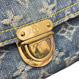 ルイ・ヴィトン LOUIS VUITTON ポシェットプラット M95007 ブルー/イエロー モノグラムデニム/レザー レディース クラッチバッグ