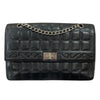 シャネル CHANEL 2.55チョコバーチェーンショルダーバッグ ブラック シルバー金具 ラムスキン レディース ショルダーバッグ