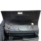 シャネル CHANEL 2.55チョコバーチェーンショルダーバッグ ブラック シルバー金具 ラムスキン レディース ショルダーバッグ