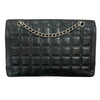 シャネル CHANEL 2.55チョコバーチェーンショルダーバッグ ブラック シルバー金具 ラムスキン レディース ショルダーバッグ