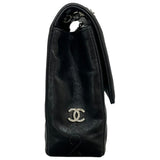 シャネル CHANEL 2.55チョコバーチェーンショルダーバッグ ブラック シルバー金具 ラムスキン レディース ショルダーバッグ